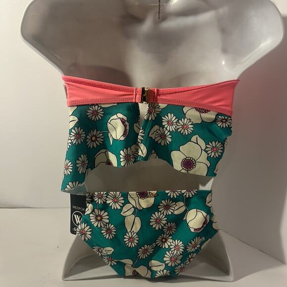 REDUCED WiLDFOX NWT 2 PIECE SWIMSUIT-STRAPLESS TOP & BIKINI BOTTOM  FLORAL XS - Picture 7 of 14